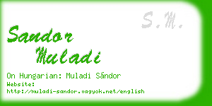 sandor muladi business card