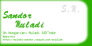 sandor muladi business card